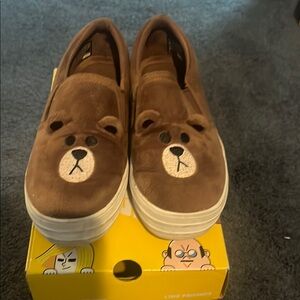Skechers Line Friends slip on bear sneakers